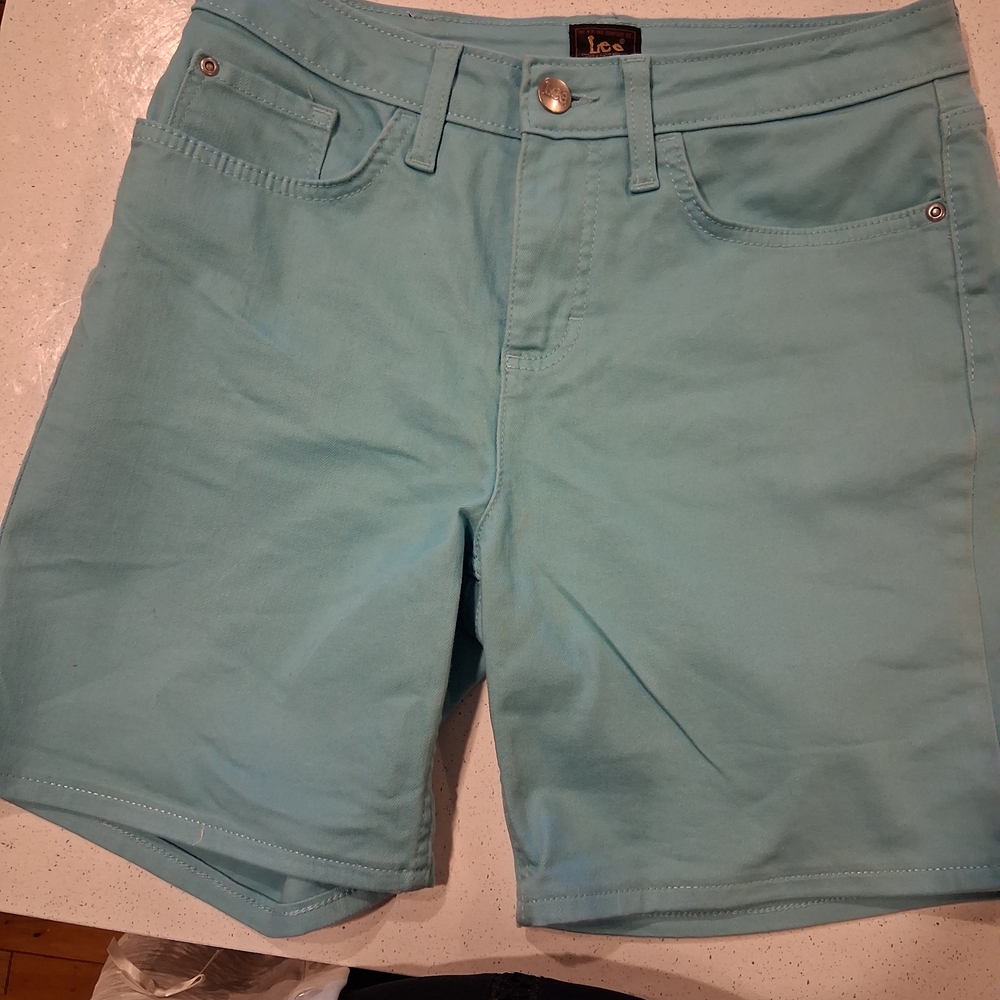 Lee Women's Aqua Torquoise  Shorts